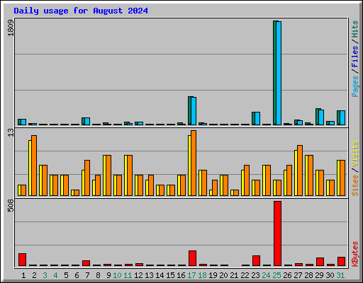 Daily usage for August 2024
