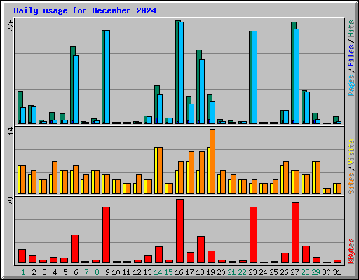Daily usage for December 2024